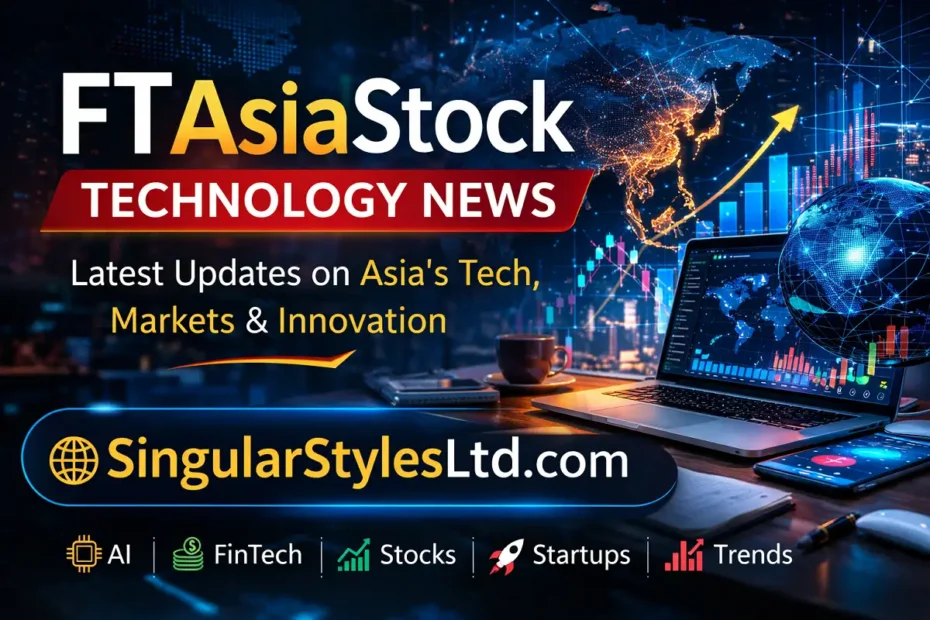 FTAsiaStock technology news banner showing Asia tech market trends, stock charts, and SingularStylesLtd.com branding.