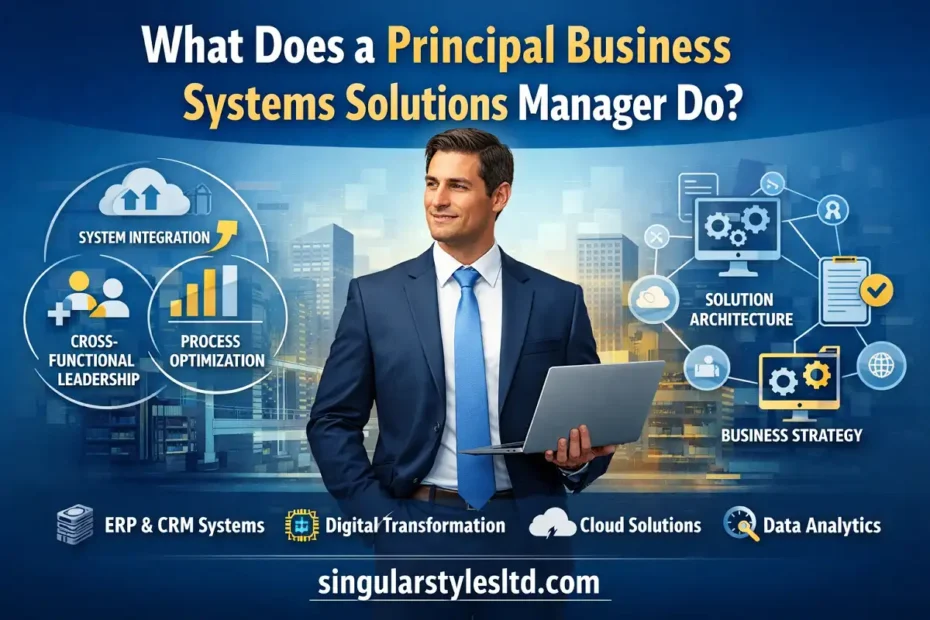 Principal Business Systems Solutions Manager overseeing system integration, business strategy, and digital transformation with enterprise technology tools.